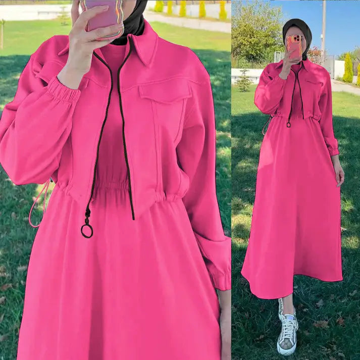 Fleece_Plain_Zipper_pink