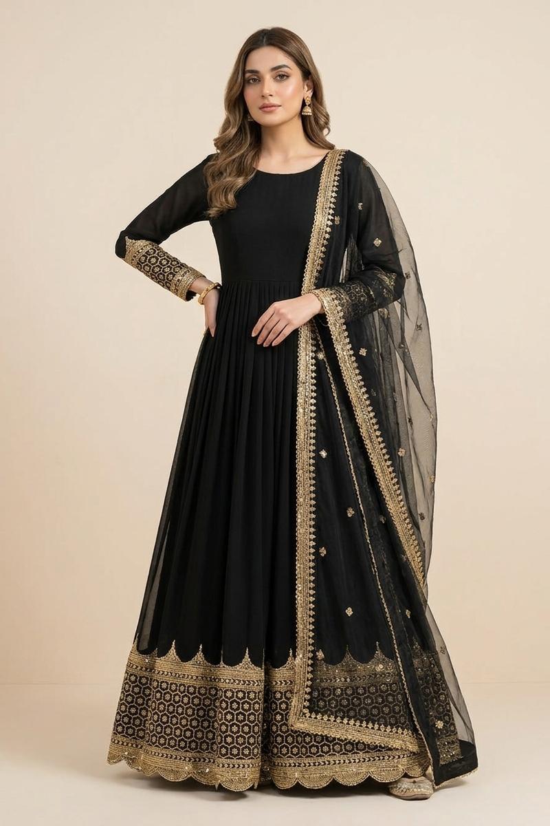 Sequence_Embroidered_Flare_Maxi_Black